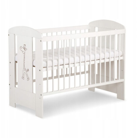 Bb-Loisir – Lit bébé 120x60cm blanc – Lit à barreaux amovible – 3 niveaux de hauteur – Fabriqué en Europe