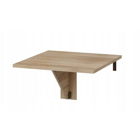 Bb-Loisir – Table murale pliable 70x70 en chêne sonoma – Étagère rabattable pour petits espaces – Facile à installer – Design moderne
