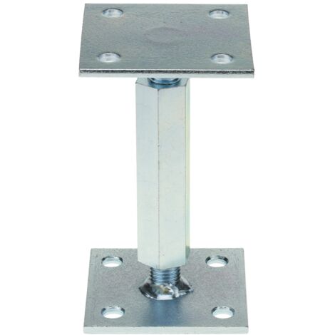 BB Stanz Pfostenträger mit Gewindemuffe, höhenverstellbar, ohne Dorn, 100 x 100 x 5 mm