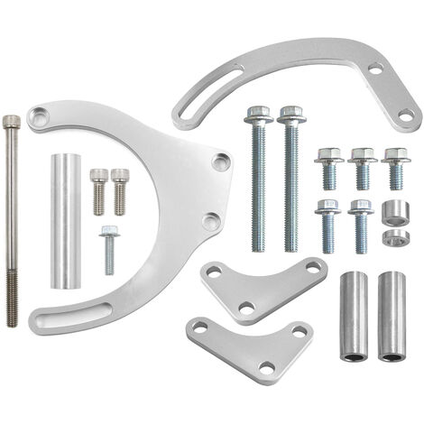 BBC Kit de support d'entraînement d'accessoire de pompe de direction assistée pour alternateur 551490 Argent