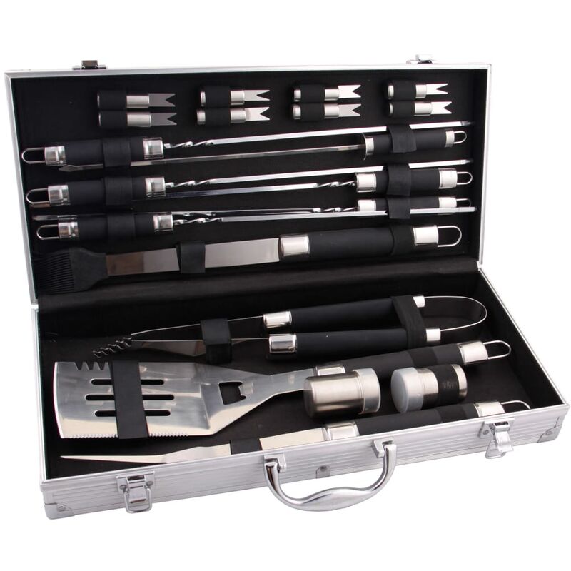 

Conjunto de utensilios para barbacoa 20 pzas acero inoxidable - Plateado - Bbgrill