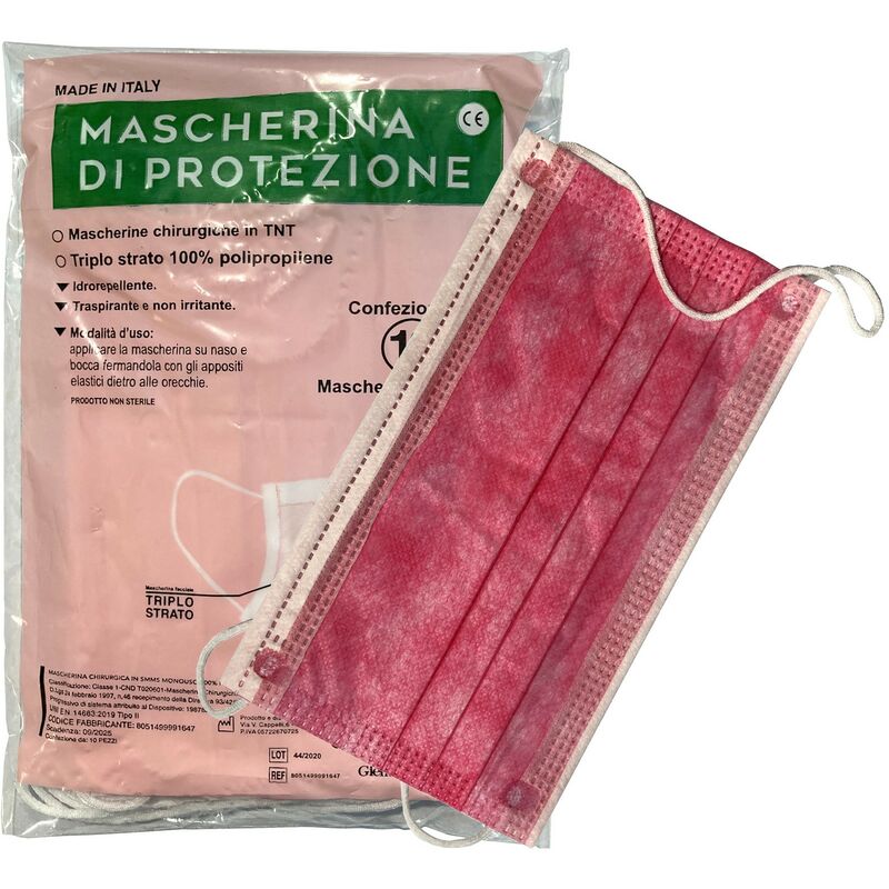 Image of Mascherina chirurgica colore rosa pz 10