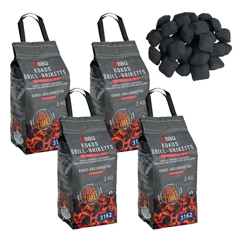 Bbq Briquettes de charbon de coco pour barbecue Briquettes de coco 12 kg