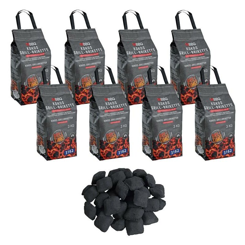 Bbq Briquettes de charbon de coco pour barbecue Briquettes de coco 24 kg