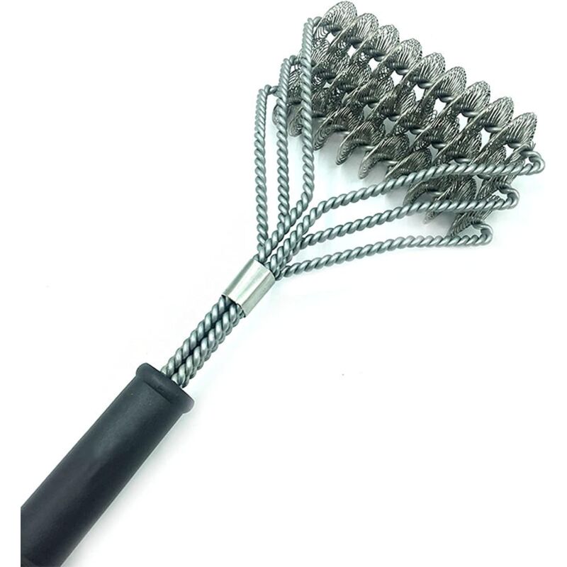Image of ZVD - bbq Brush, Stainless Steel Bristle Grill Brush Cast Iron Grill Brush Long Handle bbq Brush Outdoor Camping Garden bbq Cleaning Tool
