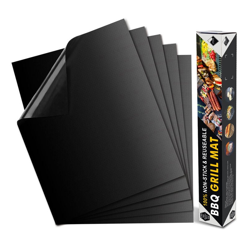 Ensoleille - bbq Gril Ensemble de 4 - Non Stick Four en Téflon Tapis de Cuisson - Réutilisables, Durables, Résistant à la Chaleur des Feuilles de