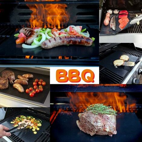 BBQ Gril Ensemble de 4 Non Stick Four en Téflon Tapis de BBQ Grill Ensemble de Tapis de 5 Non Collant Gril