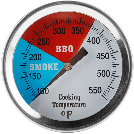 BBQ-Grill-Holzkohle-Raucher-Thermometer, 76 mm Edelstahl-Pizzaofen-Thermometer, BBQ-Ersatzteile