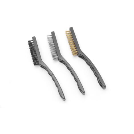 BBQ Grillrost Reinigungsbürste Stahl Nylon Messing SET 3 Stück Länge 178 mm - Hendi 525524