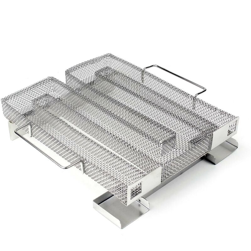 

BBQ Kaltraucherzeuger 22,5x22,5x5,5cm Kaltrauchgenerator aus Edelstahl Sparbrand zum Kalträuchern