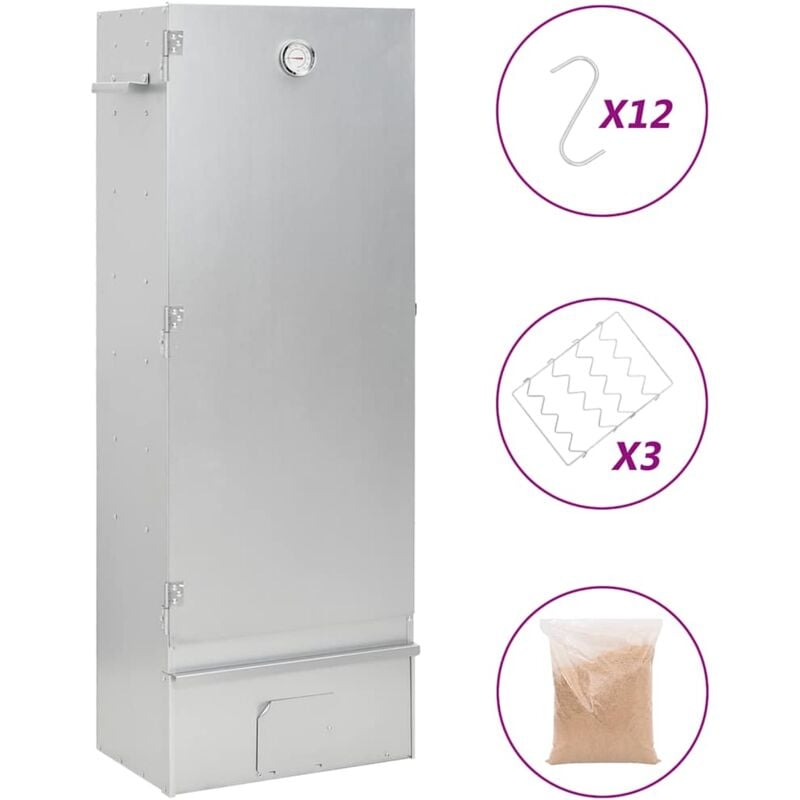 Bonnevie - bbq Oven Smoker with Wood Chips 44.5x29x110 cm Galvanised steel VSVS5639976