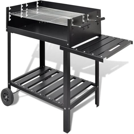 BBQ Stand Charcoal Barbecue 2 Wheels vidaXL