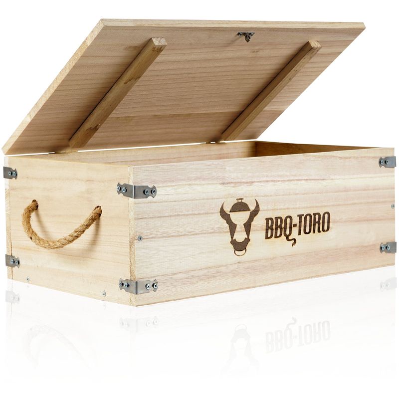 Bbq-toro - Boîte en bois rustique 27,5 litres Pour Dutch Oven et accessoires de grill