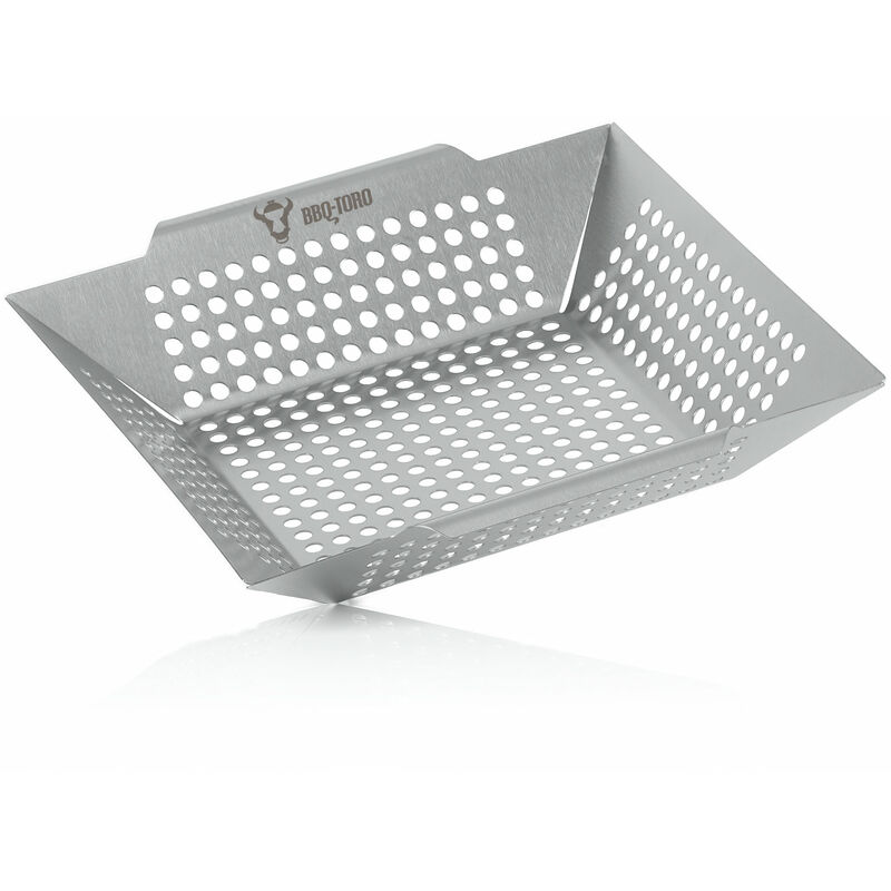 Cestello per grigliare in acciaio inox 30 x 30 x 5,5 cm Padella per grigliare a gas, padella per grigliare - Bbq-toro