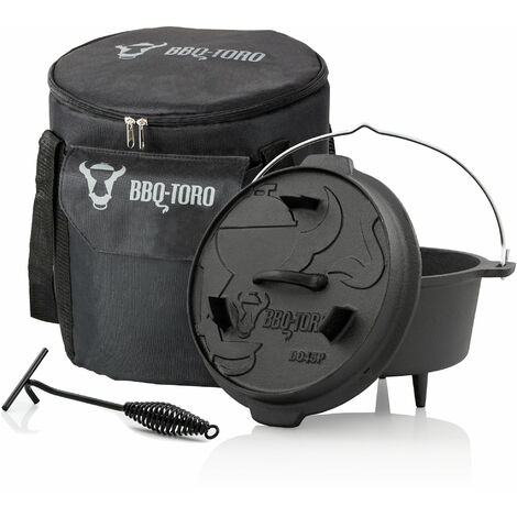 Cocotte In Ghisa Smaltata BBQ-Toro Da 4,0 Litri (24 Cm) - Per Induzione, Gas, Elettrico, Vetroceramica, Ideale Per Arrosti E Stufati (colore Blu)