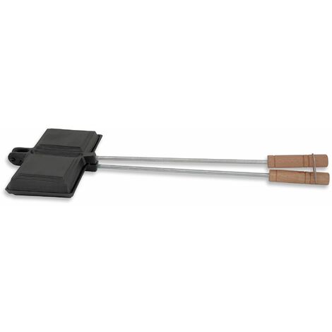 BBQ-Toro Ferro per waffle Ferro per panini Ghisa doppia forma, nero