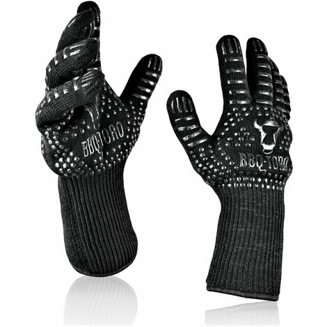 BBQ-Toro Guantes de asar (2 uds.), resistentes al calor + ignÃ­fugos, hasta 800 Â°C  antideslizantes