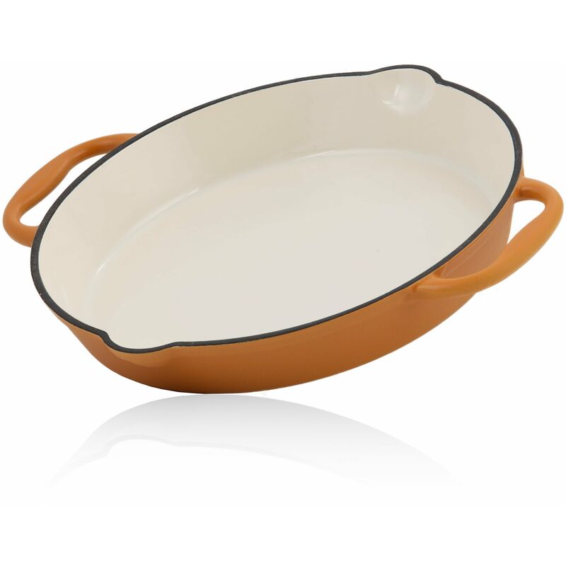 Mahlzeit Poêle à frire en fonte Ø 29 cm Sunny Orange Deux poignées, deux becs verseurs, émaillée