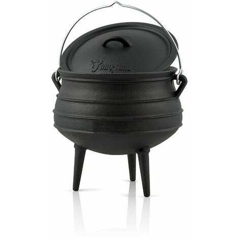 BBQ-Toro Potjie 2 avec pieds 6 litres Chaudron de sorcière en fonte Pot