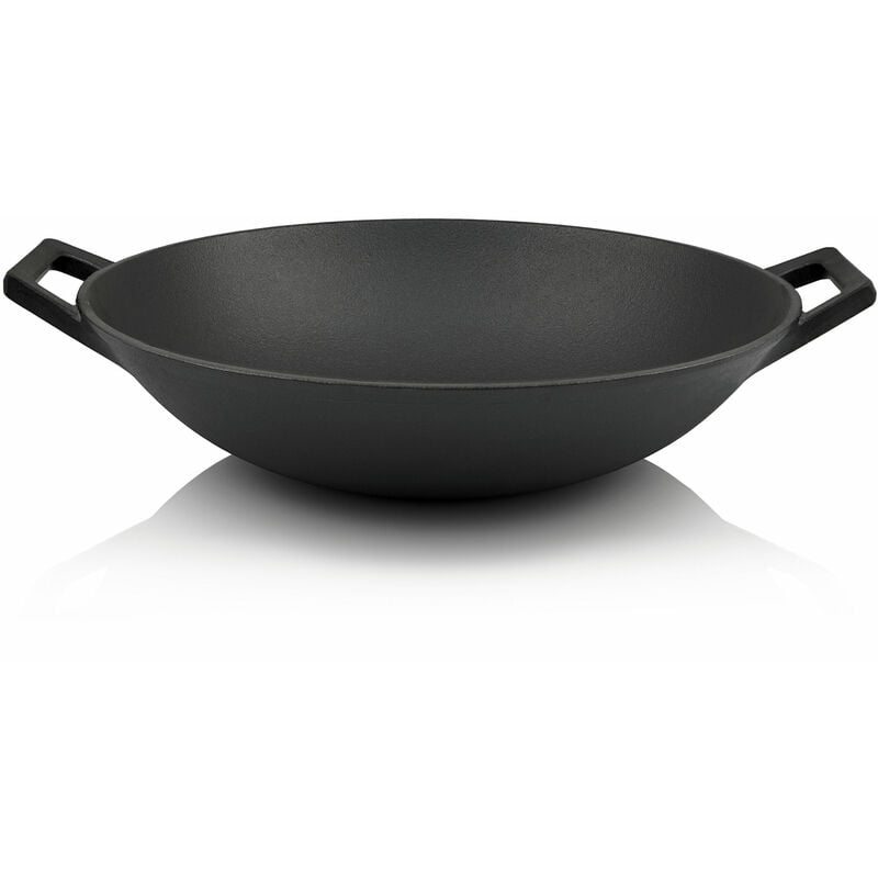 Wok in ghisa ø 35,5 cm Padella + padella per grigliare - Bbq-toro
