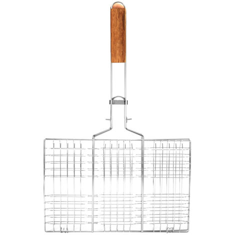 BBQ Wire Mesh Grill Net Barbecue Grilled Fish Clip Outdoor Camping Tool