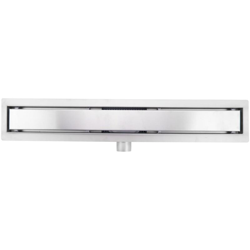 02S-50 Caniveau de douche 50cm en inox, sterfput de douche, réversible, hauteur ajustable 98-142mm - Bc-elec