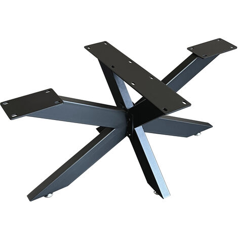 Bc-elec - 407004-B TISCHGESTELL  Kreuzgestell SPIDER aus schwarzem Stahl 85x85x71 Tischkufen Möbelgestell Tischbeine