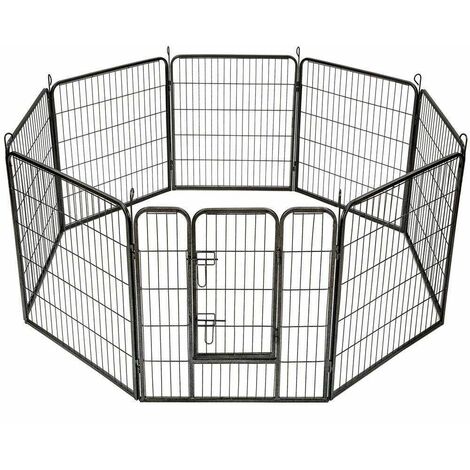 PAWHUT Bc-elec - 5663-1305 Parc à Chiots, enclos pour chiens et autres animaux, 8 panneaux 80x80, modulable