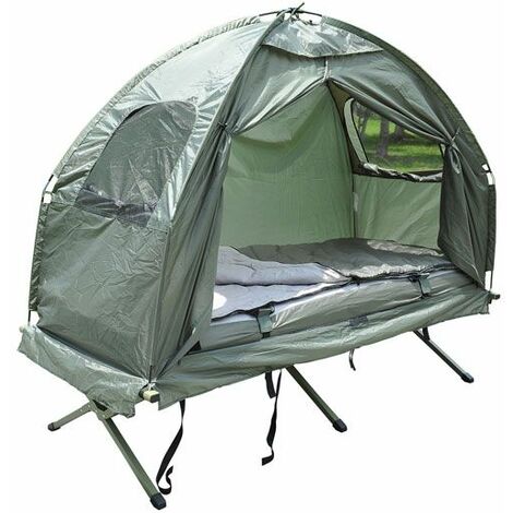 Bc-elec - 578-008 Lit de camp avec tente, sac de couchage et matelas gonflable camping - Vert