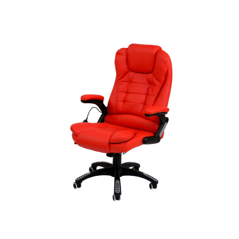 Bc Elec A2 0058 Fauteuil De Bureau Cuir Rouge Massant Et Chauffant