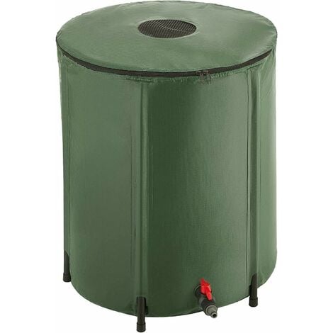 Bc-elec - BS400009 Depósito de agua de lluvia de PVC de 250 litros con salida para manguera de jardín, depósito de agua de lluvia de 60x88cm