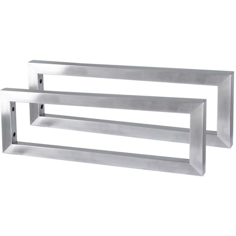 Bc-elec - CMD055 2 équerres de fixation en inox brossé pour plan de vasque, Equerres pour lavabo 55x15x3cm, Equerres pour meubles étagères