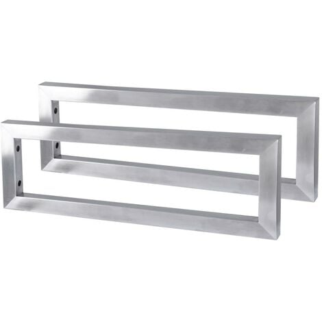 Bc-elec - CMD055 2 staffe in acciaio inox spazzolato per piani lavabo, staffe per lavabo 55x15x3cm, staffe per mensole