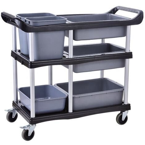 Bc-elec - GX-032E Carrello di pulizia e vestizione, Carrello da cucina, Carrello a 3 stadi con freni, 104x46x91cm