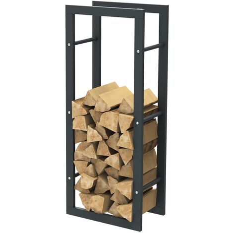 Bc-elec - HHWPF0005 Scaffale per legna da ardere in acciaio nero 100x40x25CM, scaffale per legna da ardere, scaffale per tronchi