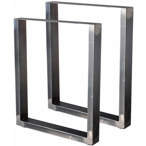 Bc-elec - HM6072-S 2 Gambe del tavolo in acciaio verniciato rettangolari 60x72cm, Gambe del mobile, Gambe del tavolo in metallo