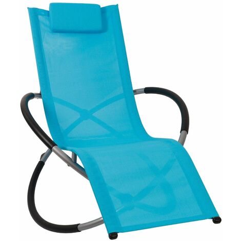 Bc-elec - HMBL-04-BLUE Sedia a sdraio blu, poltrona da giardino, sedia da giardino, sedia a dondolo, resistente alle intemperie, max 180kg