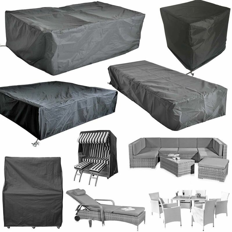 

HMRC-02 Funda protectora para mesas y muebles de jardín, Oxford 210D + tratamiento UV, 132x132x80cm - Negro - Bc-elec