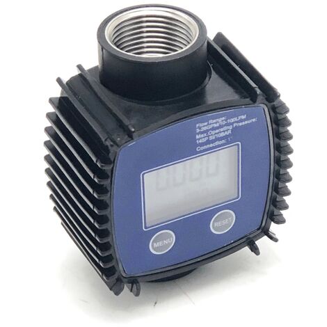 Bc-elec - NEFWM-01 Caudalímetro digital para bomba de trasiego de fluidos Diesel, Queroseno, Agua, AdBlue 10-100 l/min, 1'', Medidor de agua y líquidos - Azul