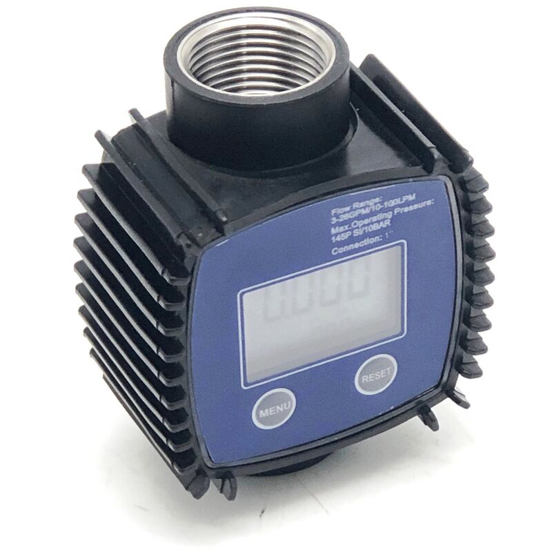 NEFWM-01 Débitmètre numérique pour pompe de transfert de fluide Diesel, Kérosène, Eau, AdBlue 10-100 l/min, 1'', Compteur d'eau et liquide - Bleu