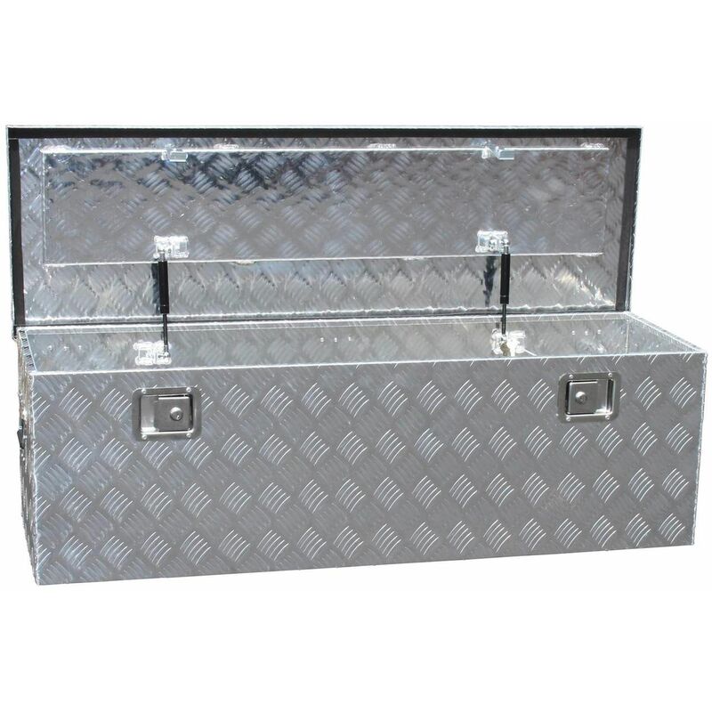NETTB-19 Cassetta degli attrezzi alu, Cassetta di stoccaggio Cassetta di trasporto in alluminio per veicoli 124x40x38cm 180 litri - Bc-elec