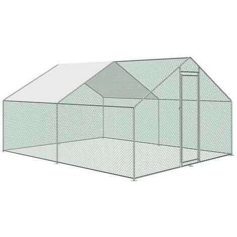 Bc-elec - RA-342 Gallinero exterior 3x4x2m, recinto de malla metálica para gallinas, aves, estructura de acero galvanizado 25x0.65mm