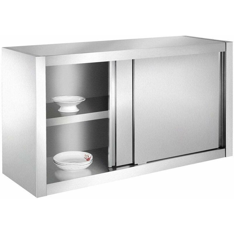 Bc-elec - SSC100 Küchenschrank, Hängeschrank aus Edelstahl 100x40x60cm ideal für Restaurants, Küchen, Kantinen ... - Grau