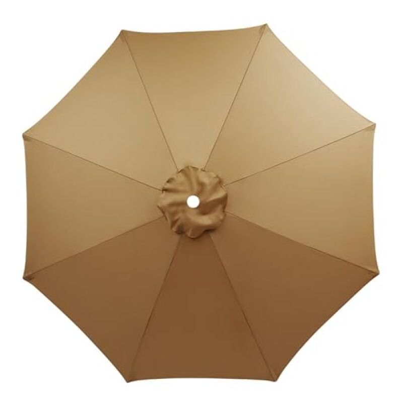 LIFCAUSAL Housse de Remplacement pour Parapluie de Terrasse 7.5/9/10 pieds Toile Imperméable Anti-UV pour Ombrelle Extérieure 6/8 branches (Marché &