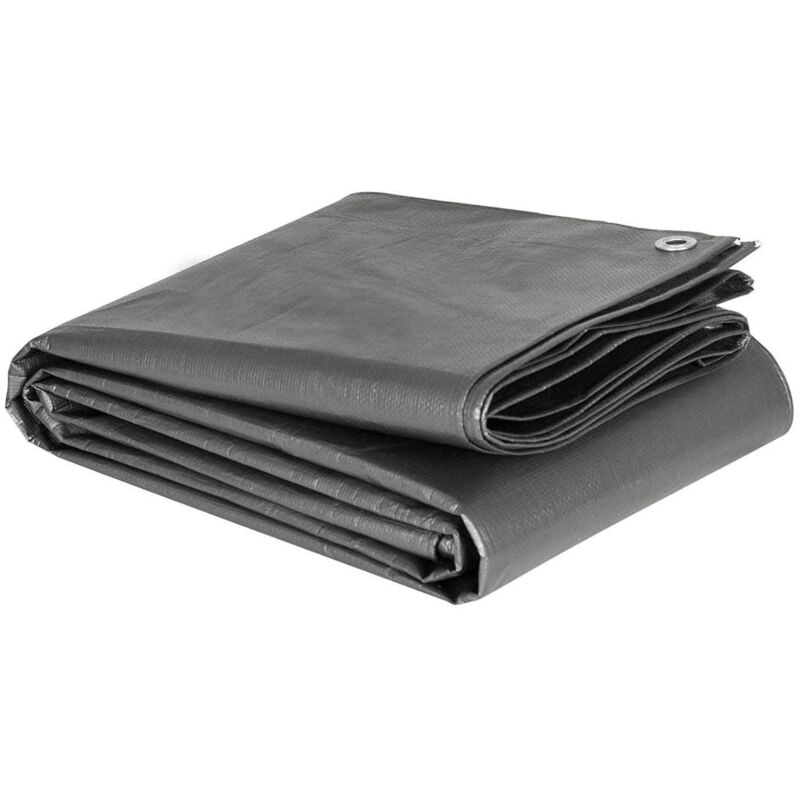 Bâche de Protection en pe étanche pour couvrir bois/bâtiment/camion 180g/m² 3x5m gris
