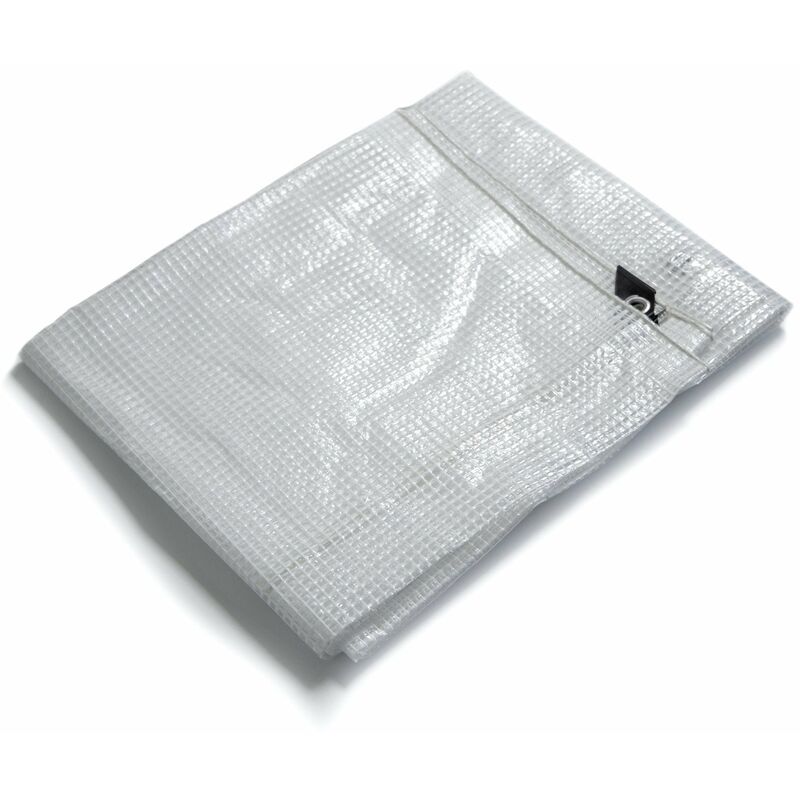 Bâche de protection imperméable Leno 140 g/m² Blanc / Transparent 8 x 10 m - Blanc