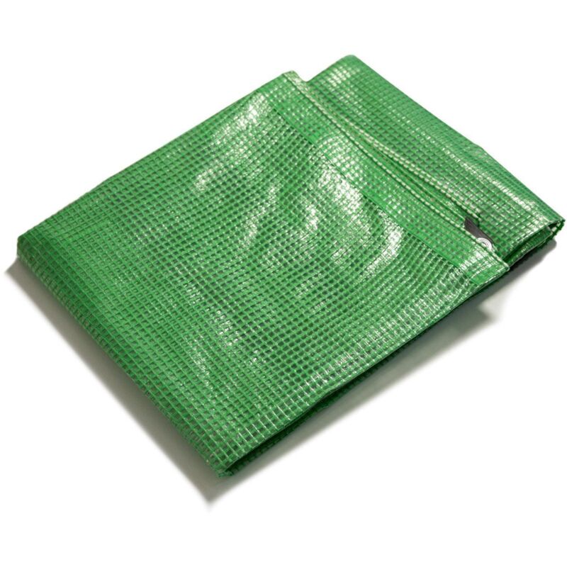 Bâche de protection imperméable Leno 140 g/m² Vert / Transparent 10 x 15 m