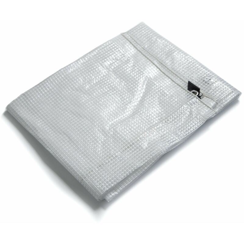Bâche de protection imperméable Leno 140 g/m² Blanc / Transparent 4 x 6 m - Blanc