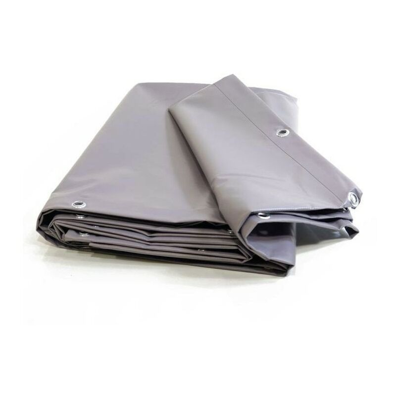 Bâche Pergola 3x2 m - Ultra résistante - Etanche - Anti-UV - Fabrication française - Grise - Oeillets - Kalembal