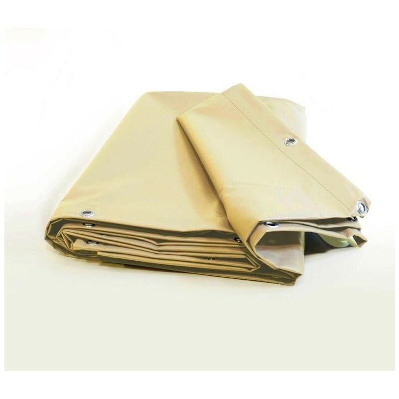 Bâche Pergola 4x3 m - Ultra résistante - Etanche - Anti-UV - Fabrication française - Ivoire - Oeillets - Kalembal